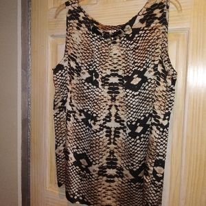 Evan Picone Sleeveless Snakeskin Top
